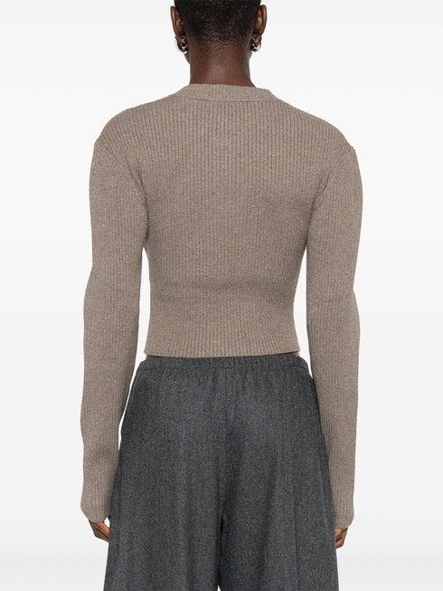 YUZEFI STELLA RIB CROP CARDIGAN